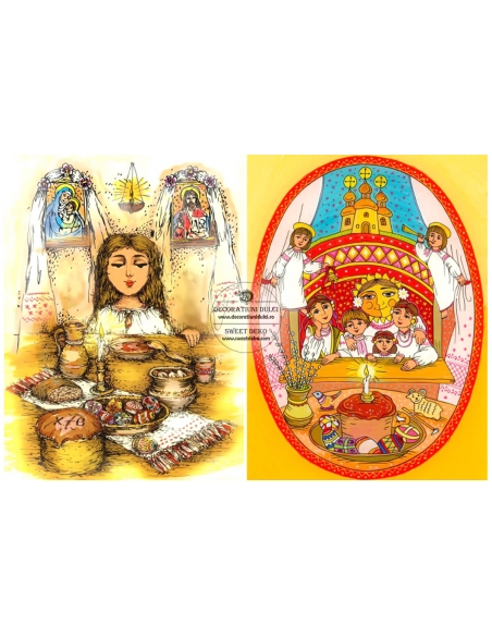 Ilustratii masa de Paste, imagini comestibile