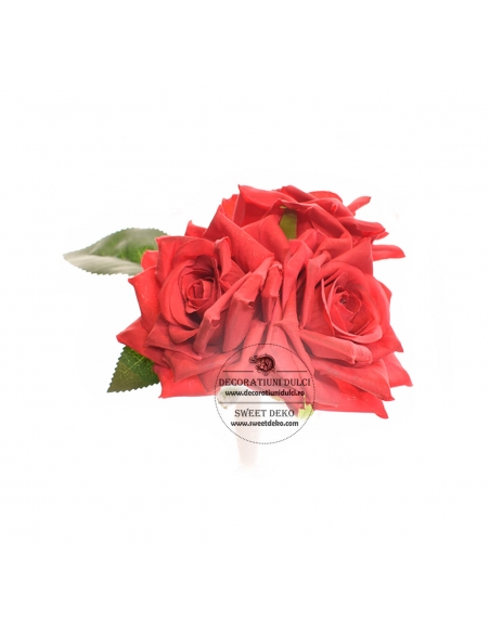 Topper flori - buchetel de trei trandafiri rosii