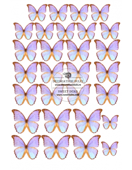 Imagine comestibila purple butterflies with hints of gold