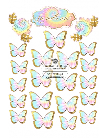 Imagine comestibila eticheta si fluturi curcubeu