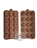 Mulaj praline din ciocolata mici inimioare diamant (15 cavitati)