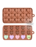 Mulaj praline din ciocolata mici inimioare diamant (15 cavitati)