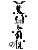 Siluete decor tort nunta - Our Love