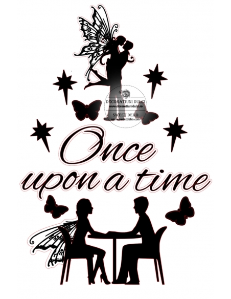 Siluete decor tort Fairy Love