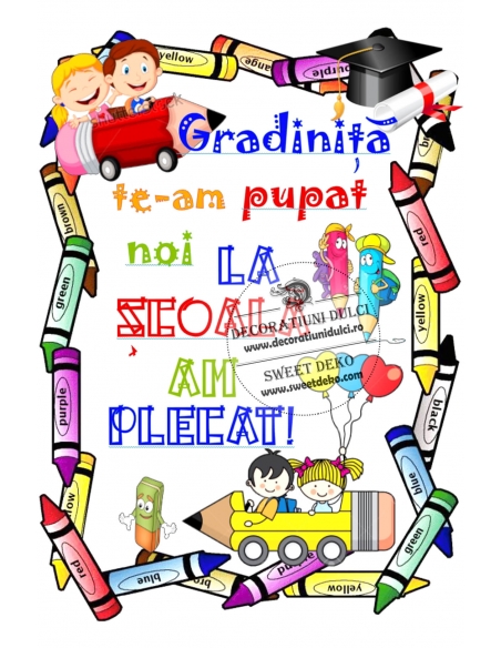 Imagine comestibila "La revedere gradinita" | Decoratiuni Dulci