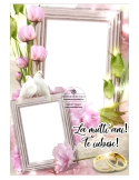 Imagine comestibila aniversare nunta, rama doua fotografii