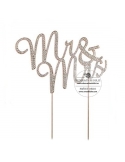Topper Mr&Mrs, auriu cu strasuri