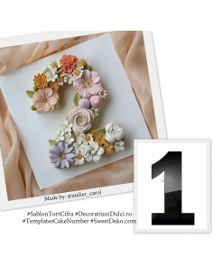 Sablon din plexi pentru tort cifra 2