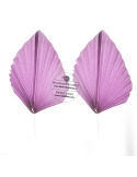 Decor tort din carton, set 2 frunze de palmier mov sidefat