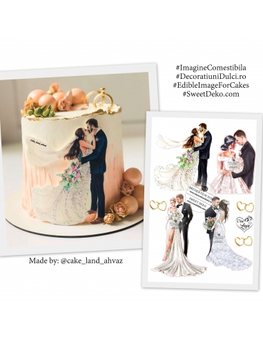 Fericirea in doi, imagine decor pentru tort nunta