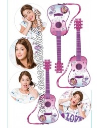 Imagine comestibila Violeta si chitara