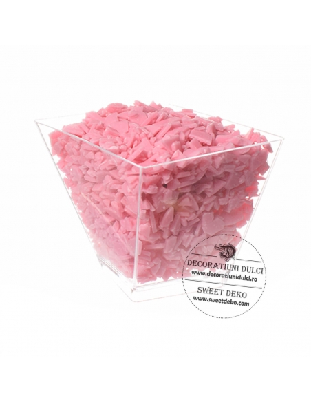 Paiete roz, din ciocolata surogat cu aroma de capsune  500g