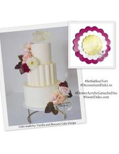 Set sablon tort, model floare 16 petale (2buc) 2