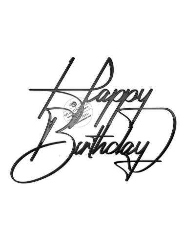 Cake topper Happy Birthday signature