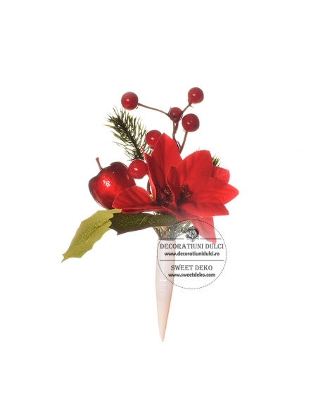 Topper flori Craciunita si mar rosu