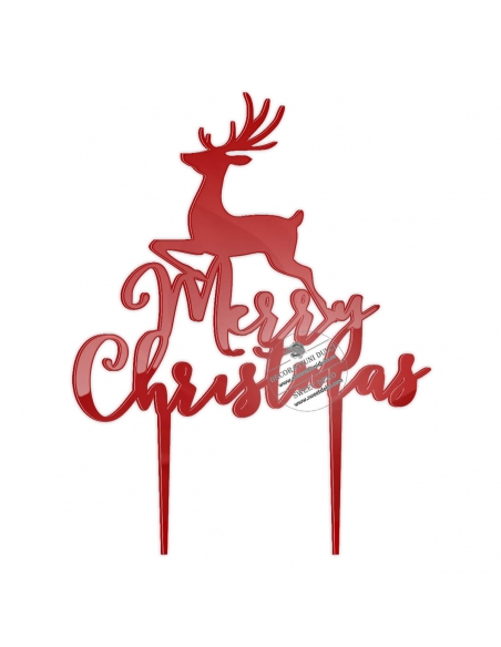 Topper Merry Christmas cu ren