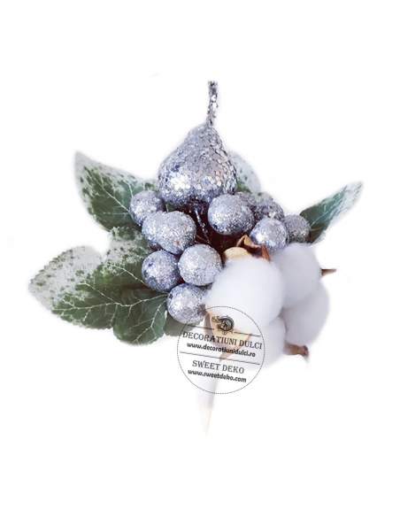 Topper flori - bumbac, para si bobite argintii