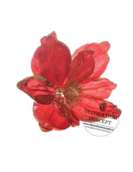 Decor floare Craciun rosie