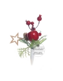 Topper flori - crenguta, steluta lemn, cristal si mar rosu