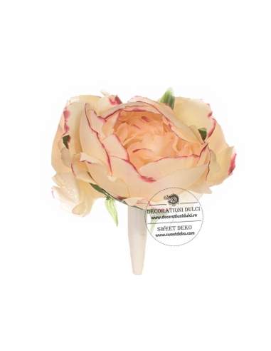 Topper flori - buchetel bujori mari crem