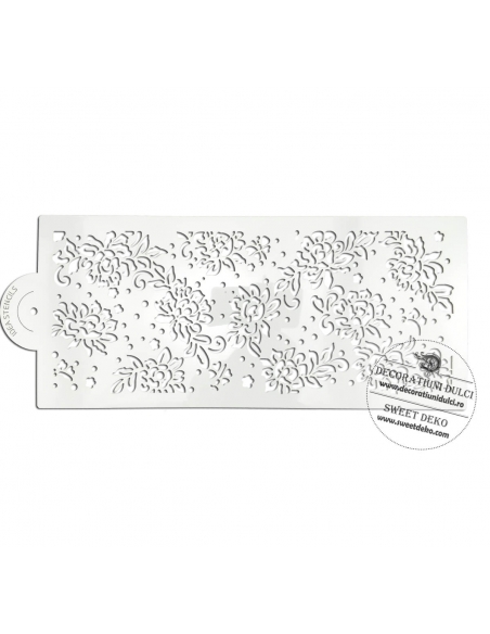 Sablon decor flori | Decoratiuni Dulci