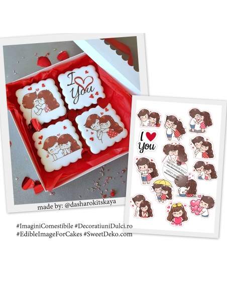 Momente de dragoste, poză comestibilă pentru deserturi