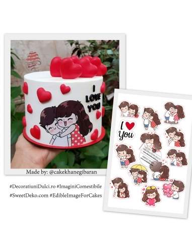 Momente de dragoste, poză comestibilă pentru deserturi