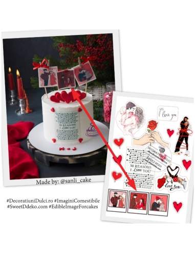 Colaj de Ziua indragostitilor, imagini comestibile