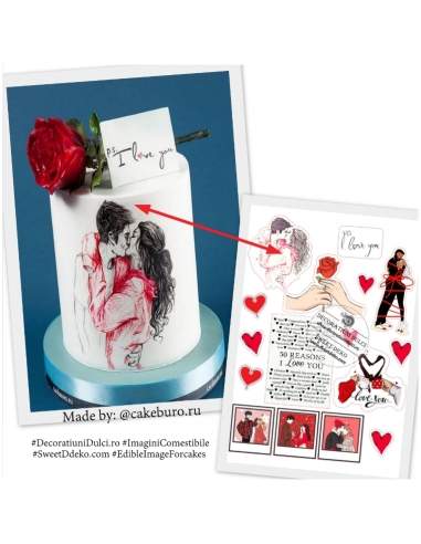 Colaj de Ziua indragostitilor, imagini comestibile