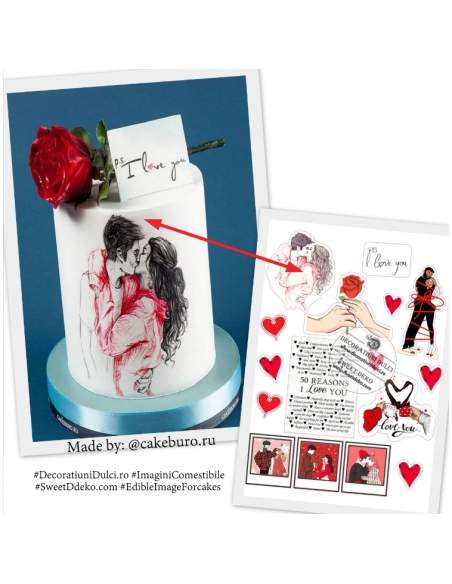 Colaj de Ziua indragostitilor, imagini comestibile