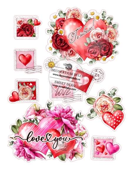 Imagine comestibilă, inimi și flori