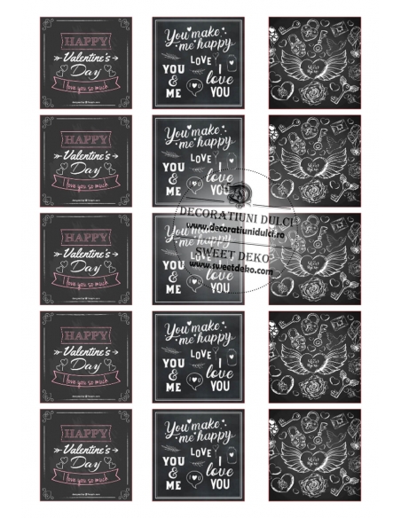 Imagine comestibilă, mesaje Valentine s Day scrise cu cretă