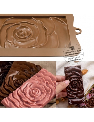 Mulaj tableta ciocolata cu model trandafir