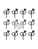 Inele logodna mini toppers plexi, set 12 decoruri cu bat fixare