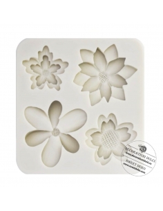 Mulaj din silicon flori cu petale duble 2