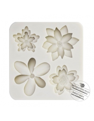 Mulaj din silicon flori cu petale duble