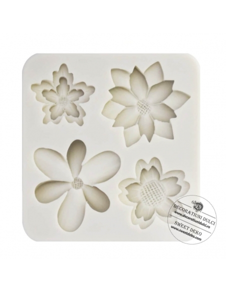 Mulaj din silicon flori cu petale duble