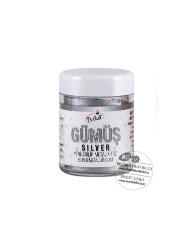 Glitter argintiu, Dr Gusto metallic dust 10g