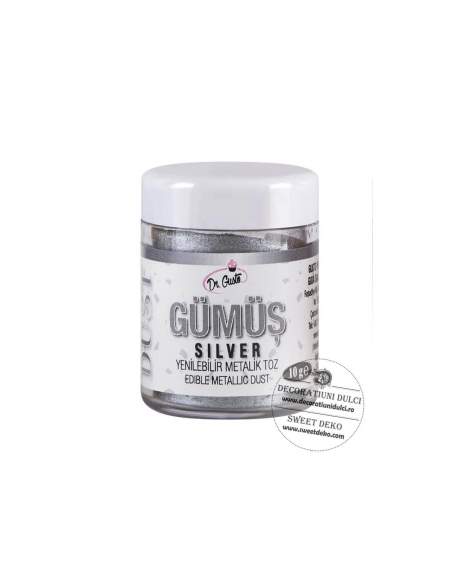 Glitter argintiu, Dr Gusto metallic dust 10g Glitter argintiu, Dr Gusto metallic dust 10g