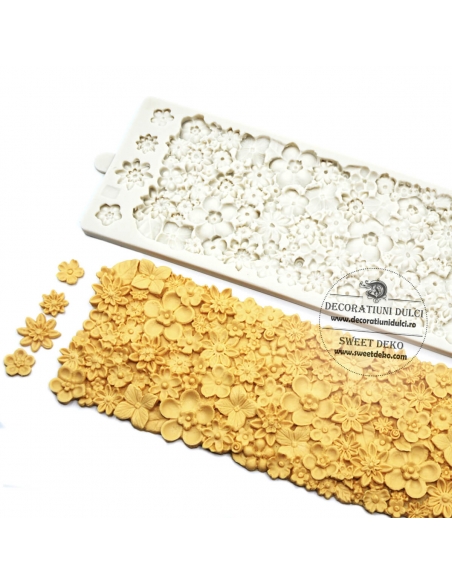 Broderie cu flori în relief, matrita din silicon