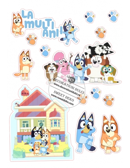 Imagine comestibile Bluey, catelusii veseli