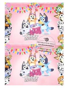 Imagine comestibilă Bluey PINK Party 2