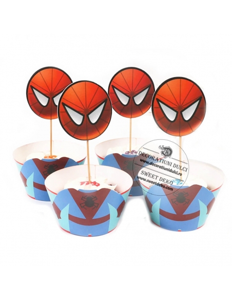 Invelitori si topper Spiderman | Decoratiuni Dulci