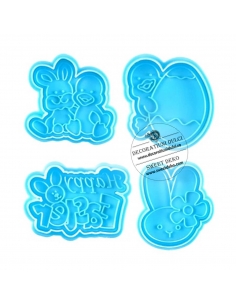 Decupatoare mesaj Paste, ratusca si iepuras 2