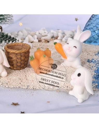 Mini iepuras cu morcov | topper decor