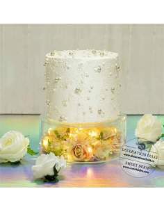 Etaj sau suport rotund, transparent pentru tort (h.10cm)