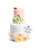 Etaj sau suport rotund, transparent pentru tort (h.10cm) 2