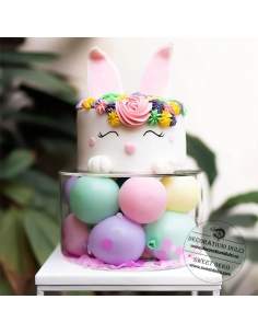 Etaj sau suport rotund, transparent pentru tort (h.10cm)