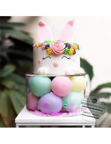 Etaj sau suport rotund, transparent pentru tort (h.10cm)