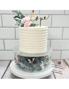 Etaj sau suport rotund, transparent pentru tort (h.10cm)